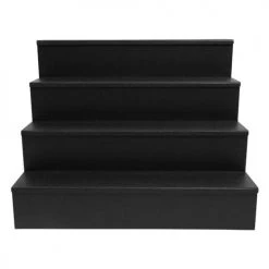 BarProducts.com Wooden Liquor Shelves - 4 Tier - BLACK BAR DECOR