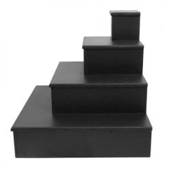 BarProducts.com MixMaster™ 4 Tier Incremental Wooden Liquor Bottle Shelf Displays - BLACK