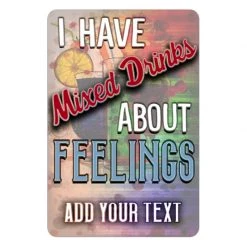 BarProducts.com Metal Bar Sign - Customized - Mixed Drinks - 12" X 18"