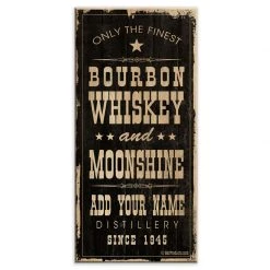 BarProducts.com CUSTOMIZABLE Large Vintage Wooden Bar Sign - Bourbon Whiskey & Moonshine - 11 3/4" X 23 3/4"