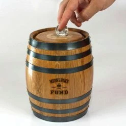 BarProducts.com HOME BAR & GIFTS Moonshine Fund Barrel Bank