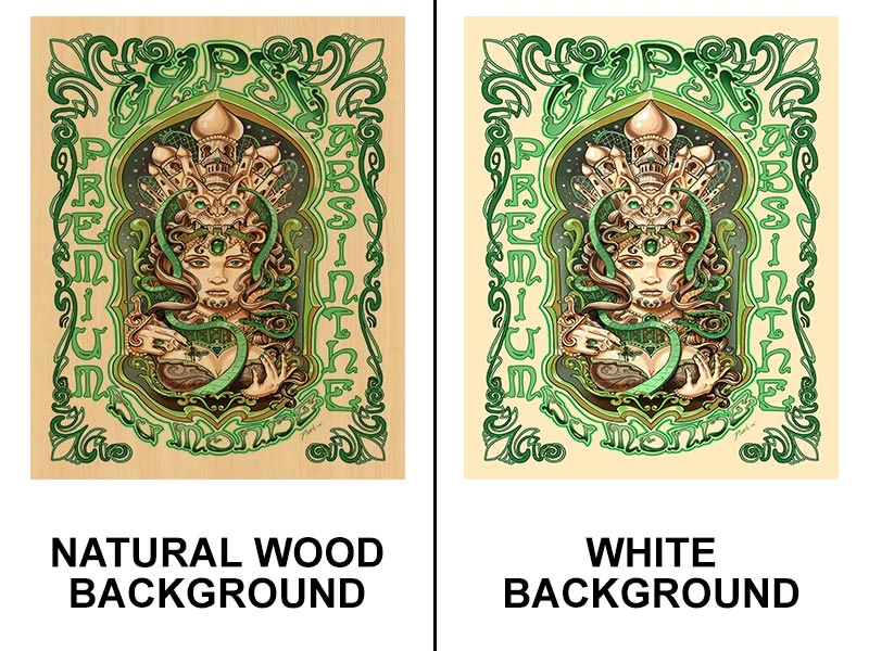 mp-2430-gypsy-du-monde-absinthe.jpg BarProducts.com Absinthe 24" X 30" Wooden Table Top - Two Types Available Featured Artists