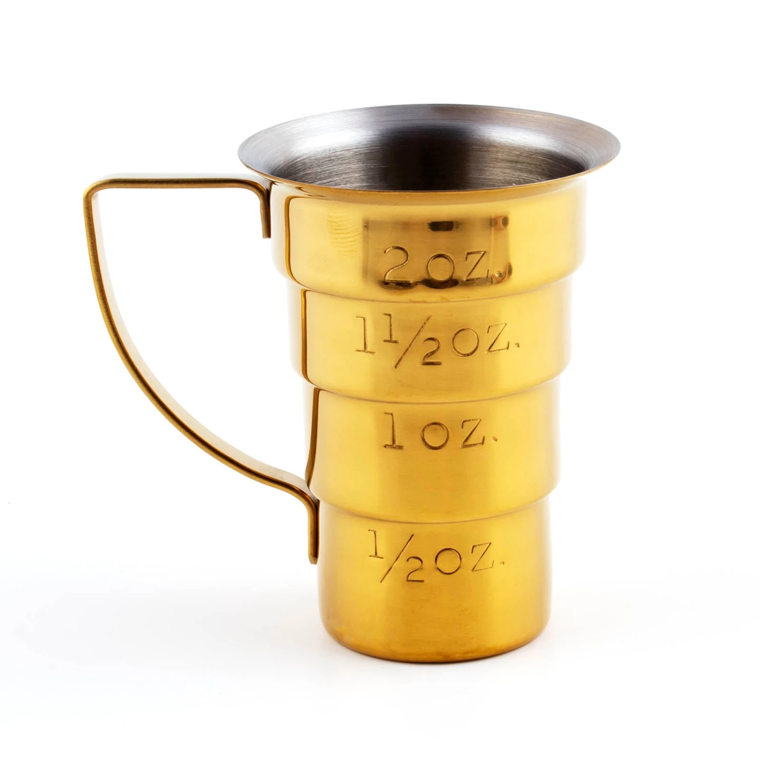 multi-steeped-gold.jpg BarProducts.com Olea ™ Multi Stepped Jigger With Handle - Color Options SPECIAL COLLECTIONS