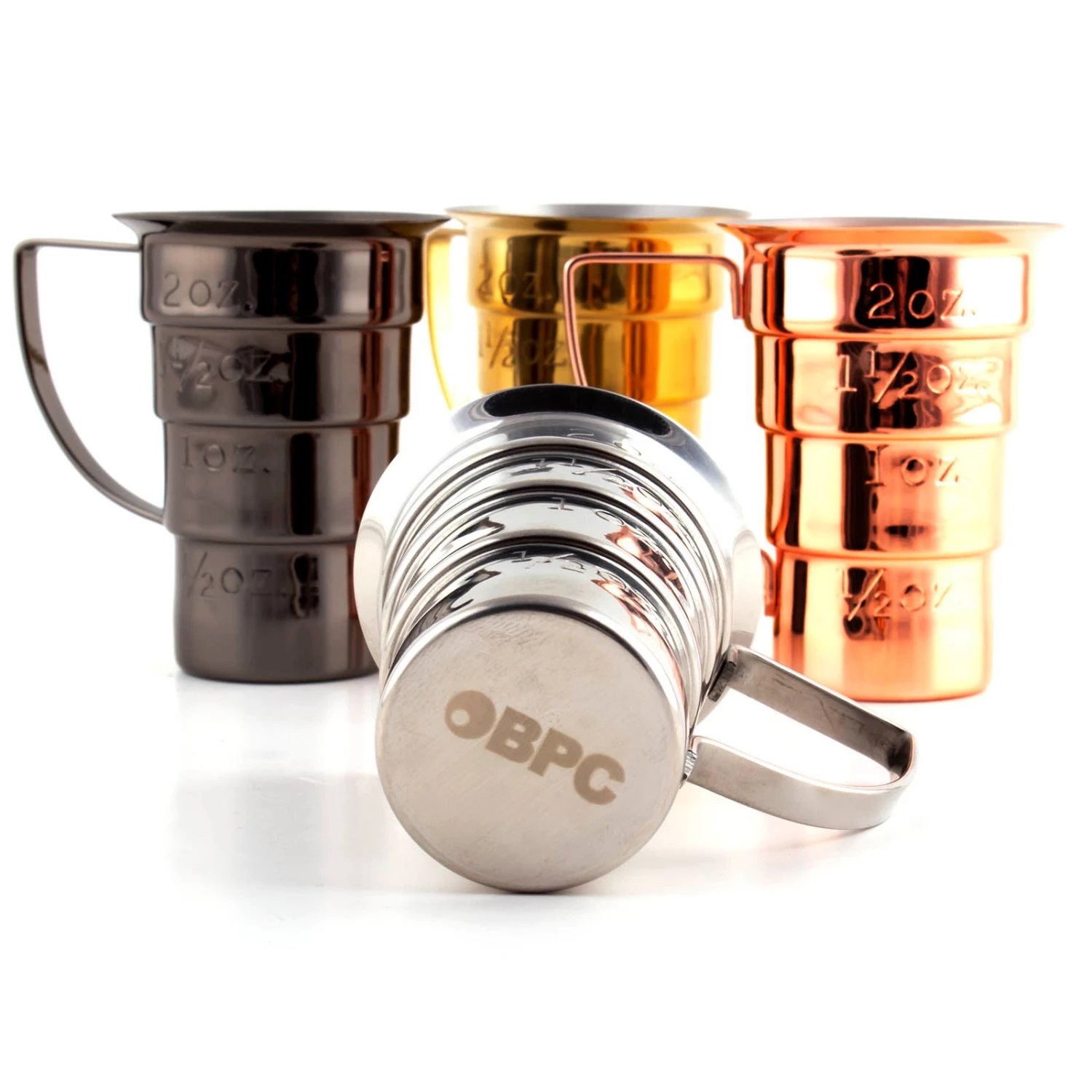 multi-stepped-jigger-group-clean2.jpg BarProducts.com Olea ™ Multi Stepped Jigger With Handle - Color Options SPECIAL COLLECTIONS