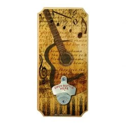 BarProducts Handcrafted Acoustic Guitar - Wall Mounted Wood Plaque Bottle Opener