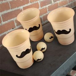BarProducts.com Beer Pong - 24 Pack Mustache Cups And 3 Mustache Balls