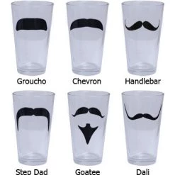 BarProducts.com BAR TOOLS Mustache Pint Glasses - Set Of 6 4 BarProducts.com BAR TOOLS Mustache Pint Glasses - Set Of 6