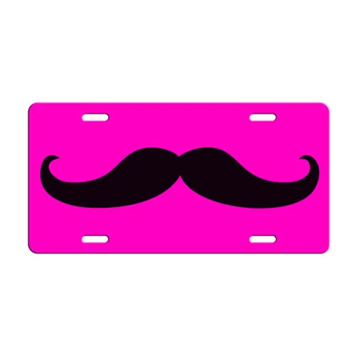 mustache-license-plate-pink.jpg BarProducts.com Bar Gifts & Fun Mustache Themed License Plates - Color Options