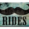 BarProducts Handcrafted Woodshop Made In The USA Mustache Rides Wood Plaque Kolorcoat™ Sign
