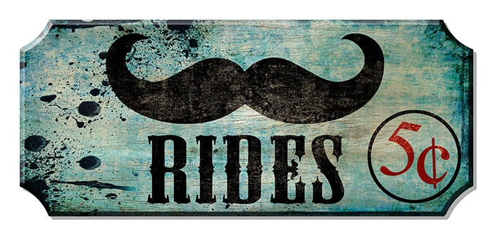 mustache-rides-wood-bar-sign.jpg BarProducts Handcrafted Woodshop Made In The USA Mustache Rides Wood Plaque Kolorcoat™ Sign