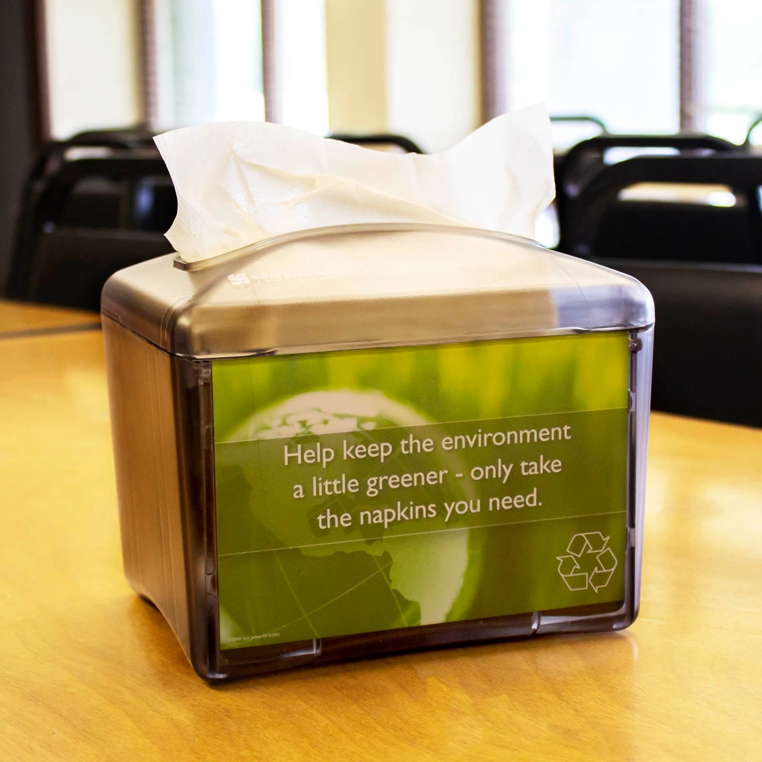 napkin-dispenser-scene.jpg BarProducts.com San Jamar Venue Tabletop Interfold Napkin Dispenser - Black Pearl SPECIAL COLLECTIONS