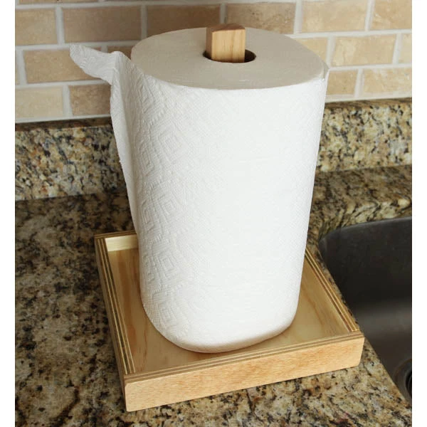 natural-wood-paper-towel-holder-1.jpg BarProducts Handcrafted Woodshop Made In The USA Wooden Paper Towel Holder