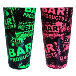 BarProducts.com Cocktail Shaker Tin - Printed Designer Series - 28oz Weighted - NEON Grungy BPC Logo