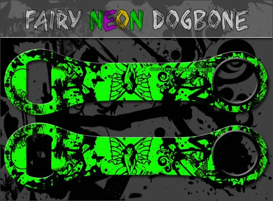 neon-fairy1a-dogbone-opener-g.jpg BarProducts.com Dog Bone Bottle Opener / Bar Key - Neon Tribal Fairy - Color Options BAR TOOLS