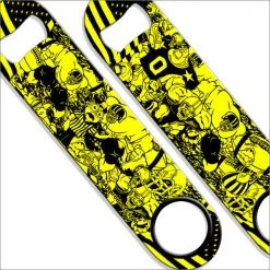 BarProducts.com Speed Bottle Opener / Bar Key - Neon Football Collage - Color Options Bartending Bottle Openers