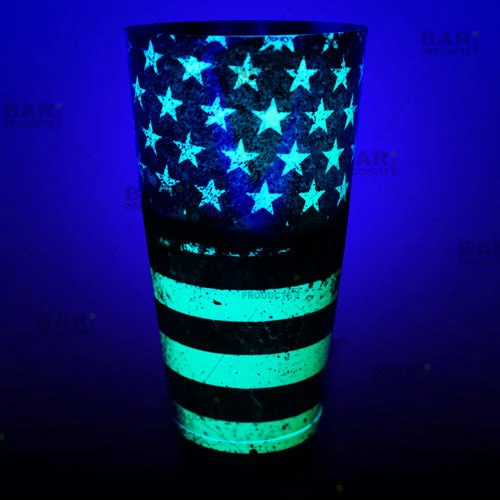 neon-green-cocktail-shaker-flag-web2-bpc.jpg BarProducts.com Cocktail Shaker Tin - Printed Designer Series - 28oz Weighted - NEON U.S. Flag BAR TOOLS