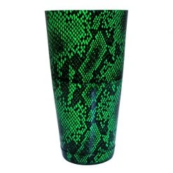 BarProducts.com Cocktail Shaker Tin - Printed Designer Series - 28oz Weighted - NEON GREEN Snake Skin BAR TOOLS