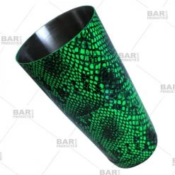 BarProducts.com Cocktail Shaker Tin - Printed Designer Series - 28oz Weighted - NEON GREEN Snake Skin BAR TOOLS 4 BarProducts.com Cocktail Shaker Tin - Printed Designer Series - 28oz Weighted - NEON GREEN Snake Skin BAR TOOLS