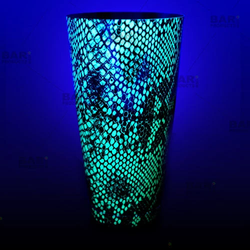 neon-green-cocktail-shaker-snake-web2-bpc.jpg BarProducts.com Cocktail Shaker Tin - Printed Designer Series - 28oz Weighted - NEON GREEN Snake Skin BAR TOOLS