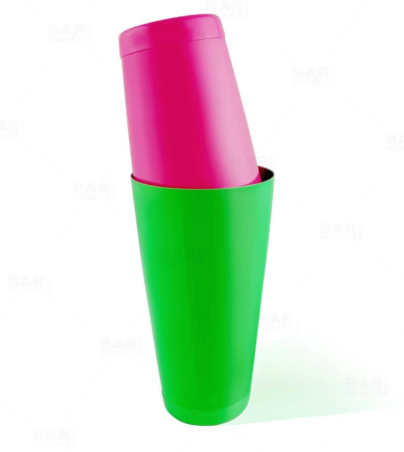 neon-green-pink-shaker-set-bpc.jpg Bar Products BarConic® Cocktail Shaker Set - 28oz / 18oz Weighted Tins - Neon Green / Neon Pink