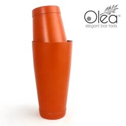 BarProducts.com Olea™ Cocktail Shaker - Metallic Orange NEON - 28oz Weighted