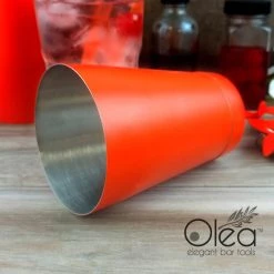 BarProducts.com Olea™ Cocktail Shaker - Metallic Orange NEON - 16oz Weighted Master Mixology