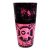 BarProducts.com Cocktail Shaker Tin - Printed Designer Series - 28oz Weighted - NEON Pink Checkered Skull