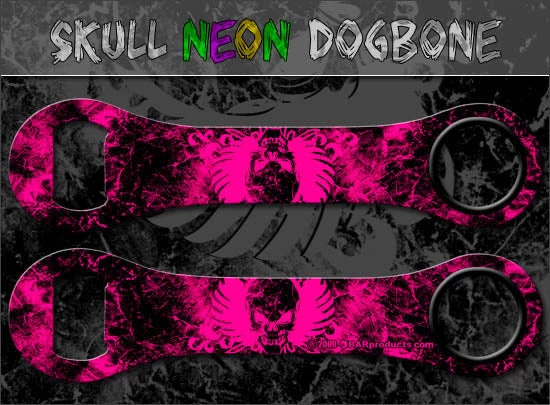 neon-skulls2a-dogbone-opener-p_2.jpg BarProducts.com Neon Winged Skull Dog Bone Opener Bartending Bottle Openers