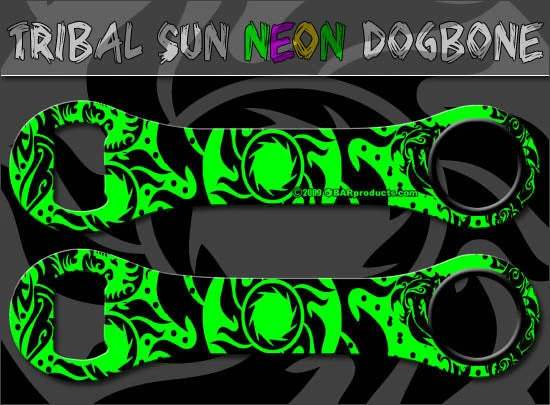neon-sun1a-dogbone-opener1-g_2.jpg BarProducts.com Bartending Bottle Openers Neon Tribal Sun Dog Bone Opener