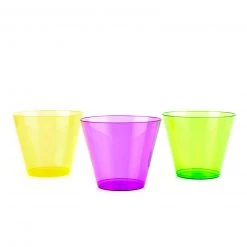 BarProducts.com SPECIAL COLLECTIONS Assorted Neon Tumblers - 50 Count - 9 Ounce