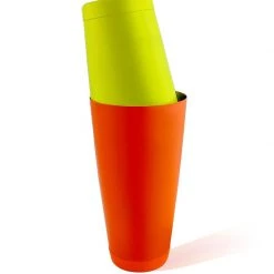 BarProducts.com BarConicĀ® Cocktail Shaker Set - 28oz / 18oz Weighted Tins - Neon Orange / Neon Yellow BAR TOOLS