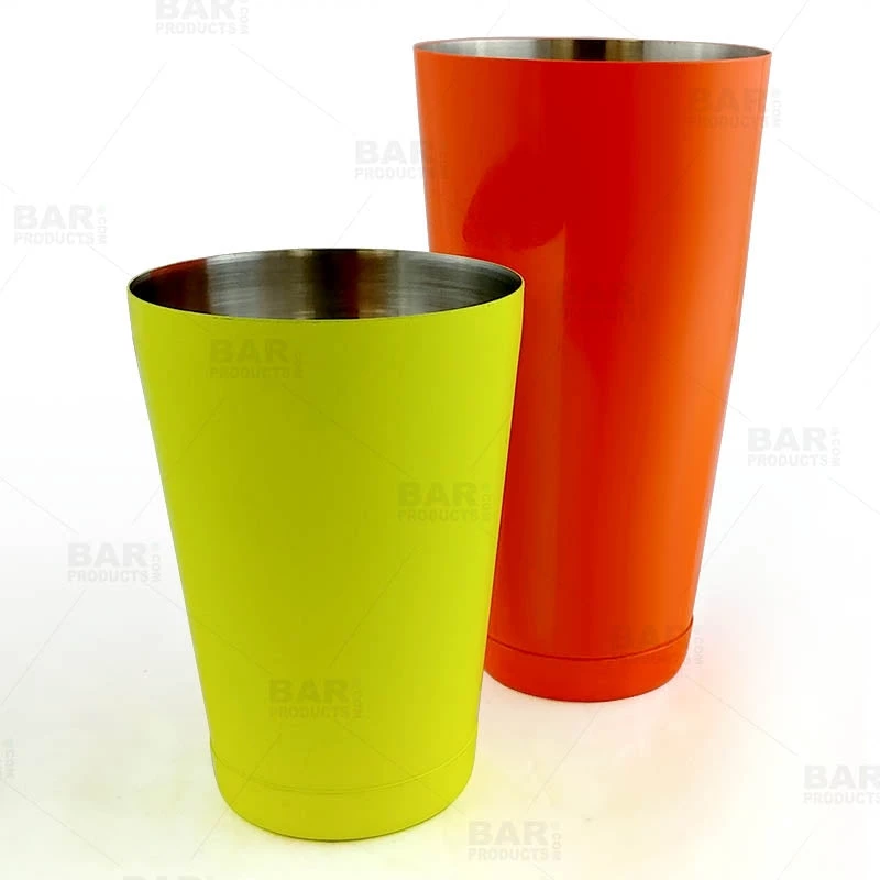 neon-yellow-ornage-shaker-set-bpc-4.jpg BarProducts.com BarConic® Cocktail Shaker Set - 28oz / 18oz Weighted Tins - Neon Orange / Neon Yellow BAR TOOLS
