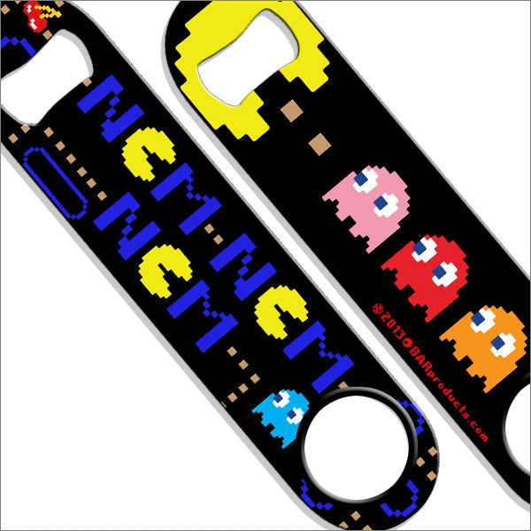 nom-nom-speed-lbl-new_1.jpg BarProducts.com Bartending Bottle Openers Speed Bottle Opener / Bar Key - Nom Nom Nom Retro Video Game