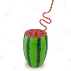 BarProducts.com BAR SUPPLIES BarConic® Watermelon Novelty Cup W/Lid And Straw - 28 Oz