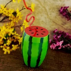 BarProducts.com BAR SUPPLIES BarConic® Watermelon Novelty Cup W/Lid And Straw - 28 Oz