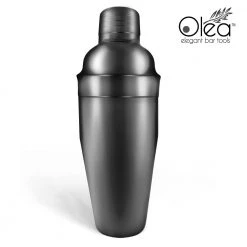 BarProducts.com Master Mixology Olea™ 3-Piece Cocktail Shaker Deluxe - Gunmetal Plated - 24 Ounce