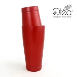 BarProducts.com Olea™ Cocktail Shaker - Metallic Red NEON - 16oz Weighted