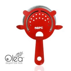 BarProducts.com Olea™ Cocktail Strainer - 4 Prong - Metallic NEON Red