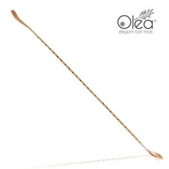 BarProducts.com Olea™ Copper Plated Bar Spoon - Bent Tip - 50cm Length