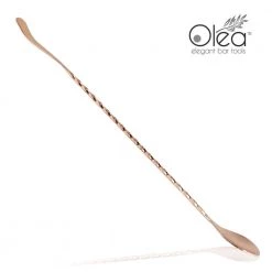 BarProducts.com Olea™ Copper Plated Bar Spoon - Bent Tip - 30cm Length