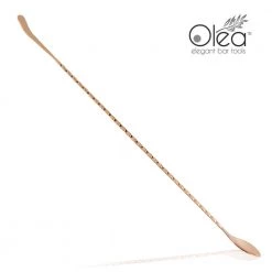BarProducts.com Olea™ Copper Plated Bar Spoon - Bent Tip - 40cm Length