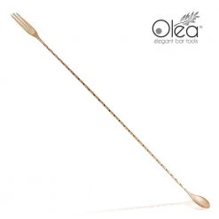 BarProducts.com Olea™ Copper Plated Bar Spoon - Trident Fork Tip - 50cm Length Master Mixology
