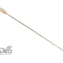 BarProducts.com Olea™ Copper Plated Bar Spoon - Trident Fork Tip - 50cm Length Master Mixology