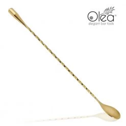 BarProducts.com Olea™ Gold Plated Bar Spoon - Weighted Tip - 30cm Length Master Mixology