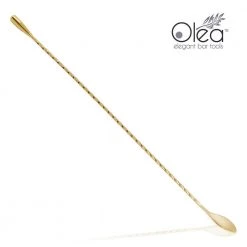 BarProducts.com Olea™ Gold Plated Bar Spoon - Weighted Tip - 40cm Length Master Mixology