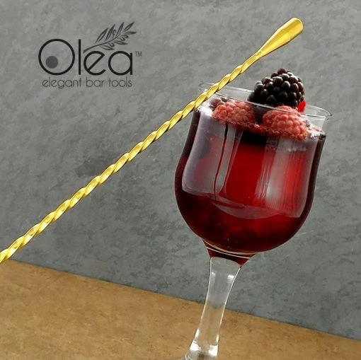 BarProducts.com Olea™ Gold Plated Bar Spoon - Weighted Tip - 50cm Length