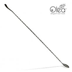BarProducts.com Olea™ Gunmetal Plated Bar Spoon - Bent Tip - 50cm Length Master Mixology