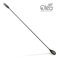 BarProducts.com Master Mixology Olea™ Gunmetal Plated Bar Spoon - Trident Fork Tip - 50cm Length
