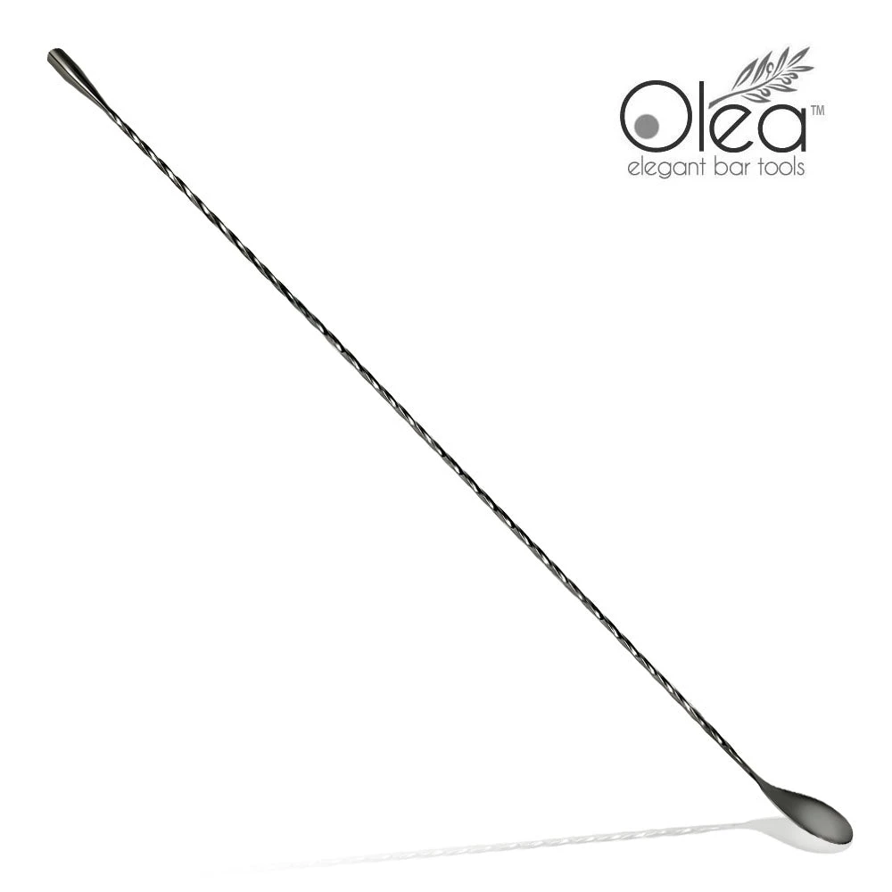 olea-gunmetal-bar-spoon-weighted-tip-1.jpg BarProducts.com Master Mixology Olea™ Gunmetal Plated Bar Spoon - Weighted Tip - 50cm Length