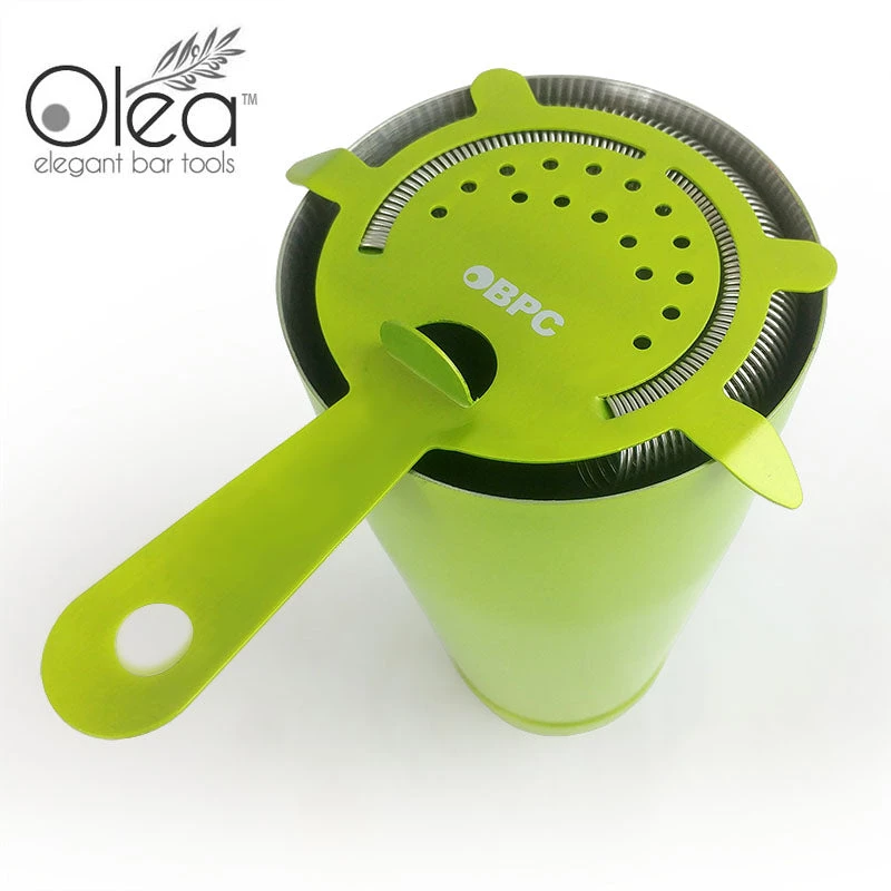 olea-neon-lime-green-4p-strainer-bpc-1.jpg BarProducts.com Olea™ Cocktail Strainer - 4 Prong - Metallic NEON Lime Green